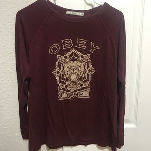 OBEY Maroon Long-sleeve